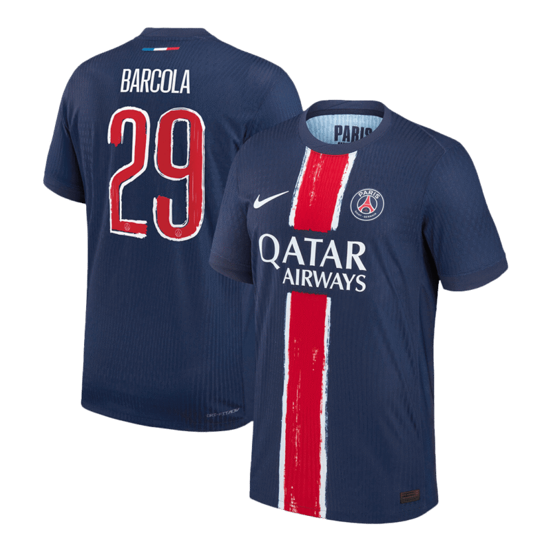 BARCOLA #29 PSG Home Authentic Soccer Jersey 2024/25 - UCL