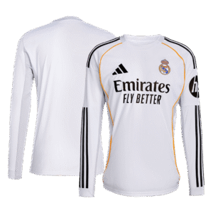 Real Madrid Home Long Sleeve Soccer Jersey 2025/26