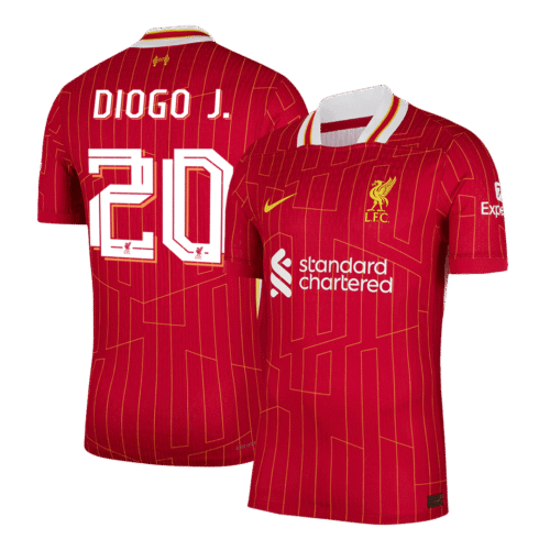 DIOGO J. #20 Liverpool Home Authentic Soccer Jersey 2024/25 - UCL