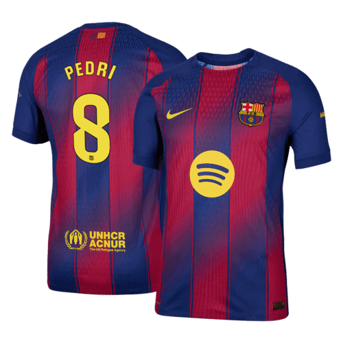 PEDRI #8 Barcelona Home Authentic Soccer Jersey 2025/26