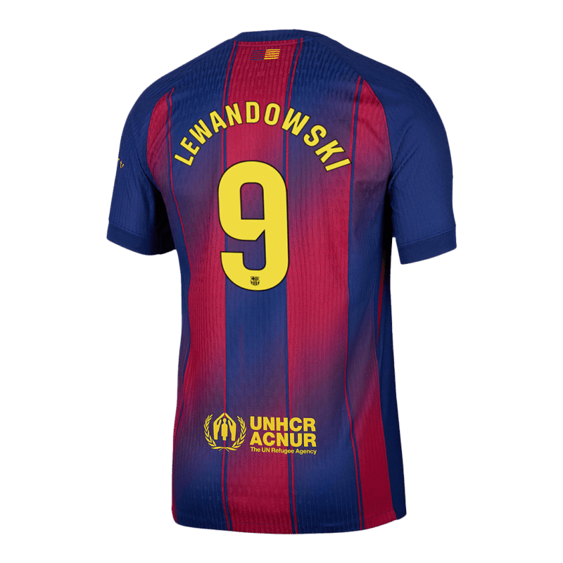 LEWANDOWSKI #9 Barcelona Home Authentic Soccer Jersey 2025/26