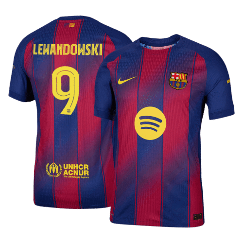 LEWANDOWSKI #9 Barcelona Home Authentic Soccer Jersey 2025/26 - UCL