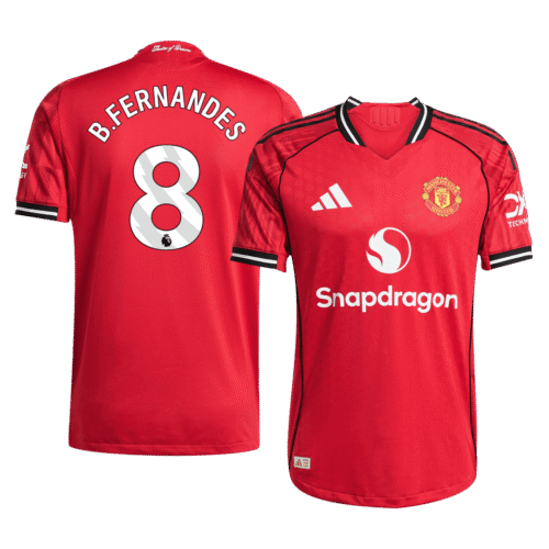 B.FERNANDES #8 Manchester United Home Authentic Soccer Jersey 2025/26