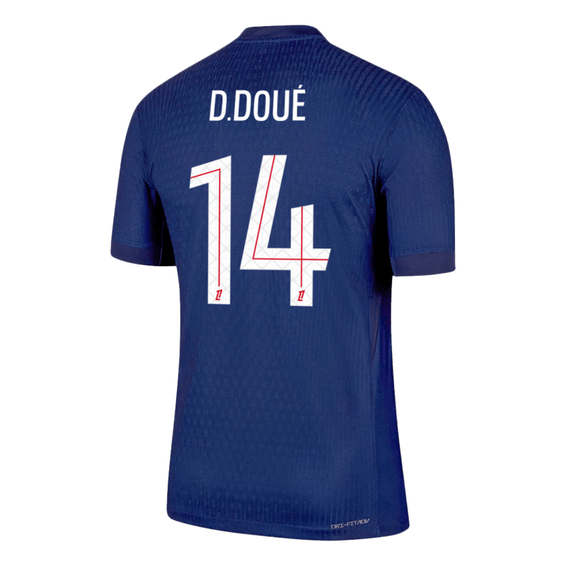 D.DOUÉ #14 PSG Home Authentic Soccer Jersey 2025/26