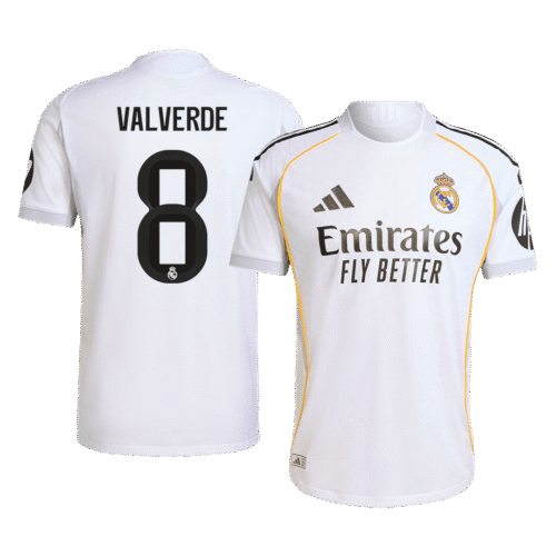 VALVERDE #8 Real Madrid Home Authentic Soccer Jersey 2025/26