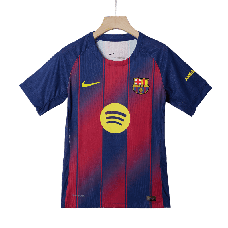 F.DE JONG #21 Barcelona Home Authentic Soccer Jersey 2025/26 - UCL
