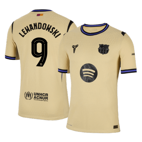 LEWANDOWSKI #9 Barcelona Away Authentic Soccer Jersey 2025/26 - UCL