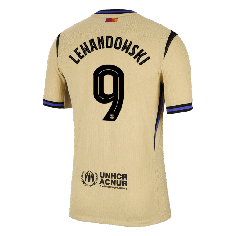 LEWANDOWSKI #9 Barcelona Away Authentic Soccer Jersey 2025/26 - UCL