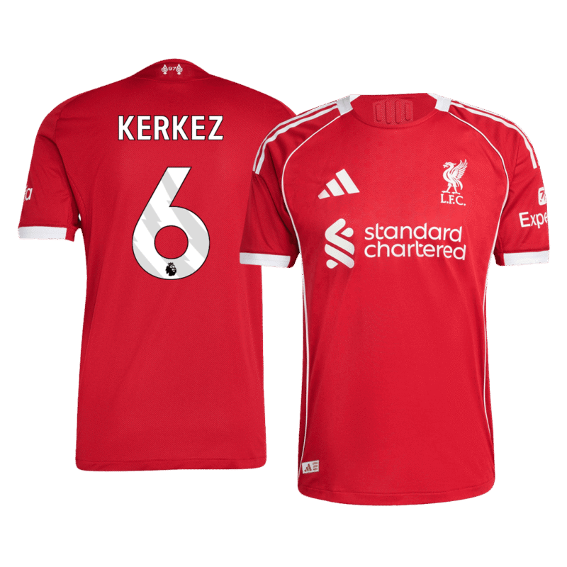 KERKEZ #6 Liverpool Home Authentic Soccer Jersey 2025/26