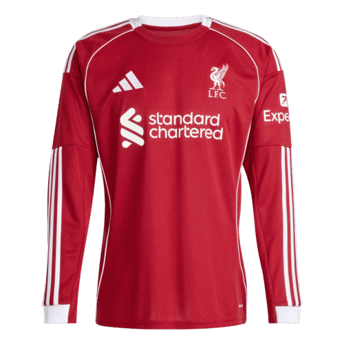 Liverpool Home Long Sleeve Soccer Jersey 2025/26