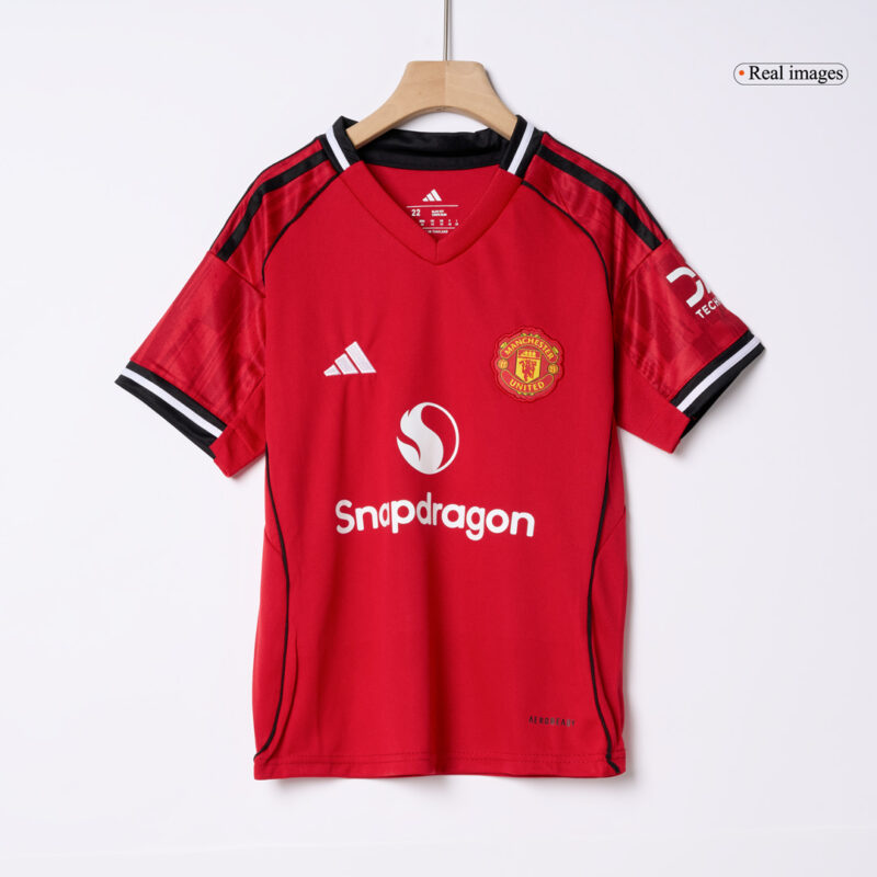 Manchester United Home Kids Soccer Jerseys Full Kit 2025/26