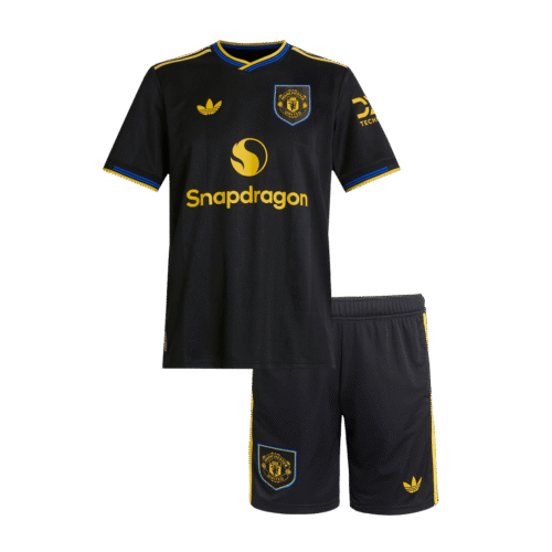 Manchester United Third Away Kids Soccer Jerseys Kit 2025/26