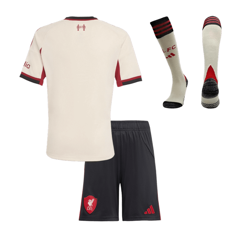 606602_2 Liverpool Away Kids Soccer Jerseys Full Kit 2025/26
