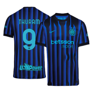 607387_1 THURAM #9 Inter Milan Home Soccer Jersey 2025/26