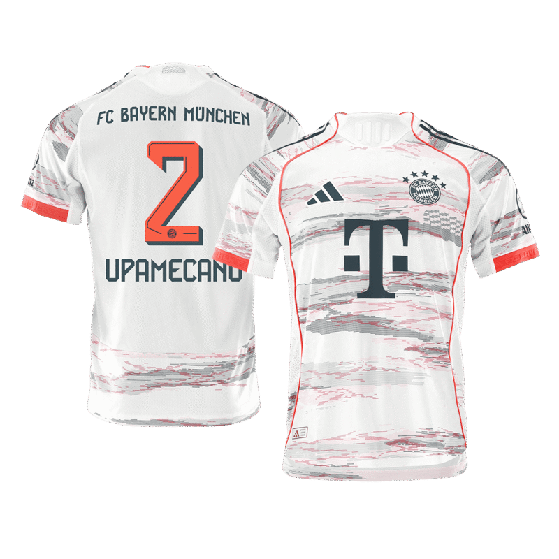608157_1 UPAMECANO #2 Bayern Munich Away Authentic Soccer Jersey 2025/26