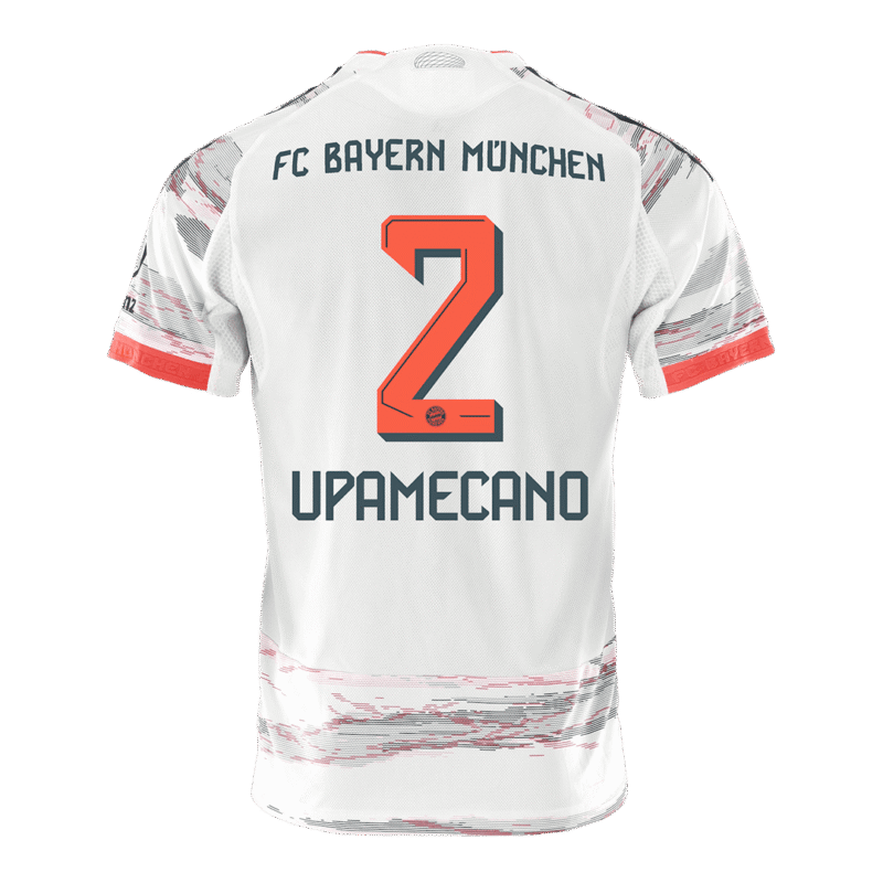 608157_3 UPAMECANO #2 Bayern Munich Away Authentic Soccer Jersey 2025/26