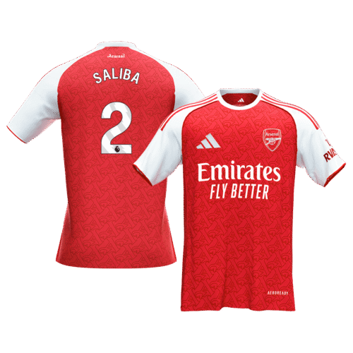 SALIBA #2 Arsenal Home Soccer Jersey 2025/26