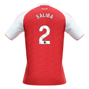 608407_2 SALIBA #2 Arsenal Home Soccer Jersey 2025/26