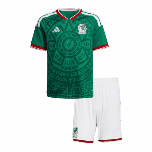 619853_1 Kid's Mexico Home Soccer Jersey Kit(Jersey+Shorts) 25/26 Green