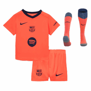 615827_1 Kid's Barcelona Third Away Soccer Jersey Kit(Jersey+Shorts+Socks) 25/26 Orange