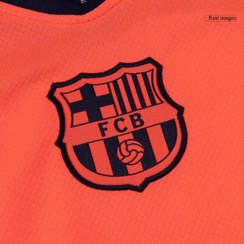 615827_4 Kid's Barcelona Third Away Soccer Jersey Kit(Jersey+Shorts+Socks) 25/26 Orange