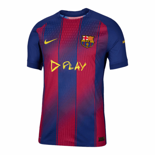 613443_1 Authentic Barcelona X Ed Sheeran Home Soccer Jersey 25/26 Red&Blue