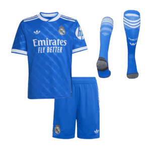 616023_1 Kid's Real Madrid Third Away Soccer Jersey Kit(Jersey+Shorts+Socks) 25/26 Blue