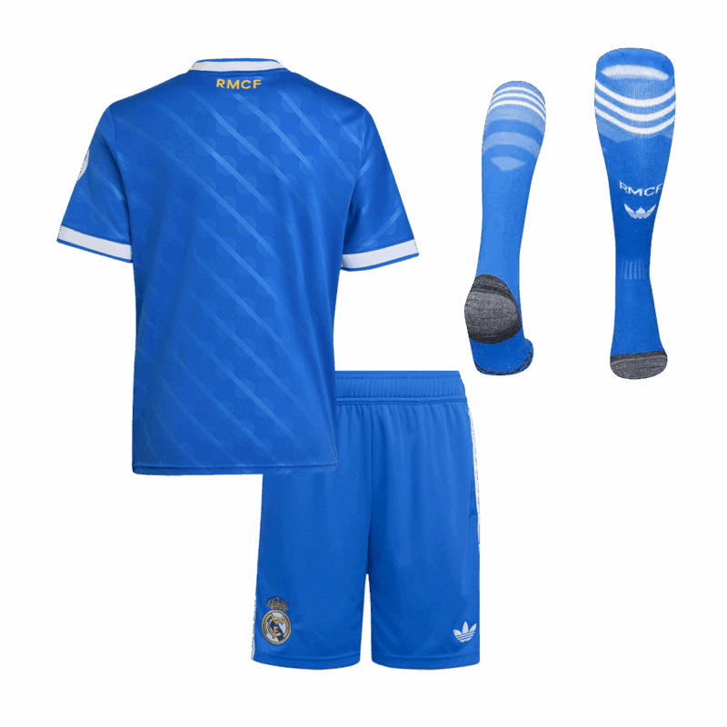 616023_2 Kid's Real Madrid Third Away Soccer Jersey Kit(Jersey+Shorts+Socks) 25/26 Blue