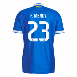 611440_3 F. MENDY #23 Authentic Real Madrid Third Away Soccer Jersey 2025/26 Blue