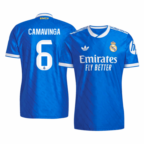 611488_1 CAMAVINGA #6 Authentic Real Madrid Third Away Soccer Jersey 2025/26 Blue