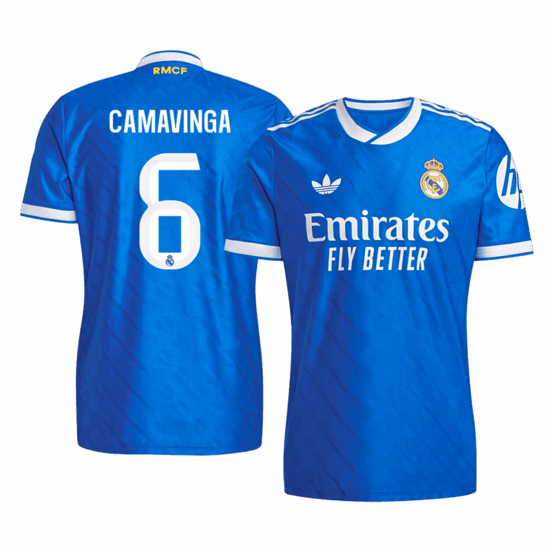 611488_1 CAMAVINGA #6 Authentic Real Madrid Third Away Soccer Jersey 2025/26 Blue