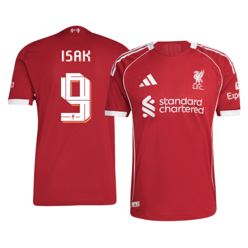 ISAK #9 Liverpool Home Authentic Soccer Jersey 2025/26