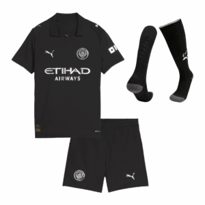 616071_1 Kid's Manchester City Away Soccer Jersey Kit(Jersey+Shorts+Socks) 2025/26 Black