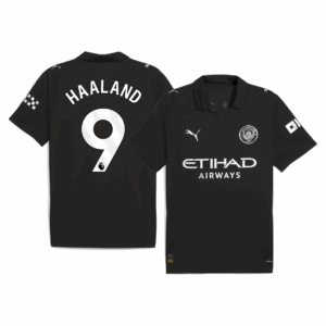 613998_1 HAALAND #9 Manchester City Away Soccer Jersey 2025/26 Black