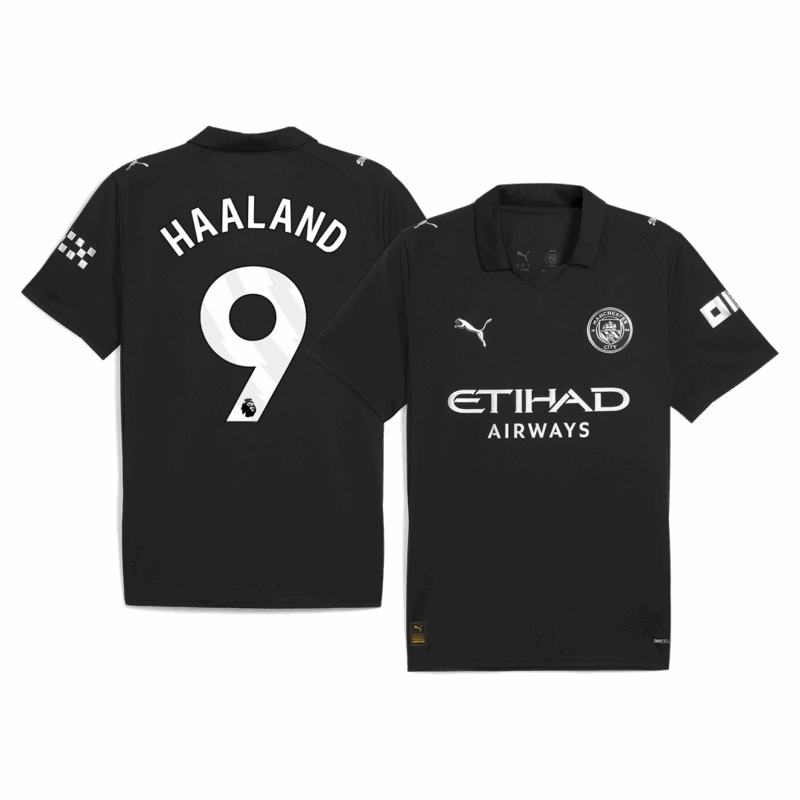 613998_1 HAALAND #9 Manchester City Away Soccer Jersey 2025/26 Black