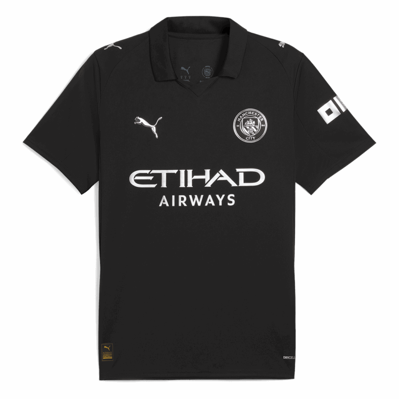 613999_2 RODRIGO #16 Manchester City Away Soccer Jersey 2025/26 Black
