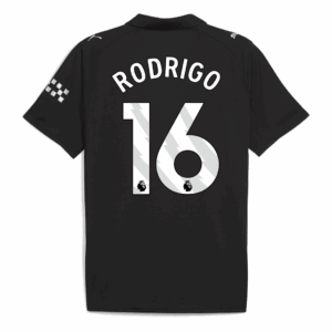 613999_3 RODRIGO #16 Manchester City Away Soccer Jersey 2025/26 Black