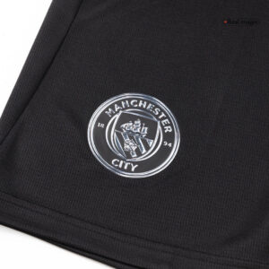 614001_12 Manchester City Away Soccer Jersey Kit(Jersey+Shorts) 2025/26 Black