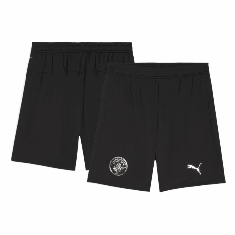 614001_4 Manchester City Away Soccer Jersey Kit(Jersey+Shorts) 2025/26 Black