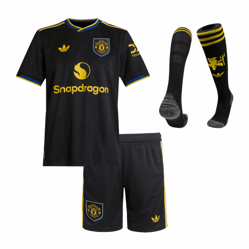 625790_1 Kid's Manchester United Third Away Soccer Jersey Kit(Jersey+Shorts+Socks) 25/26 Black