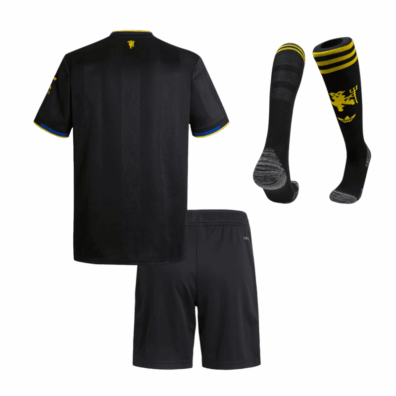 625790_2 Kid's Manchester United Third Away Soccer Jersey Kit(Jersey+Shorts+Socks) 25/26 Black