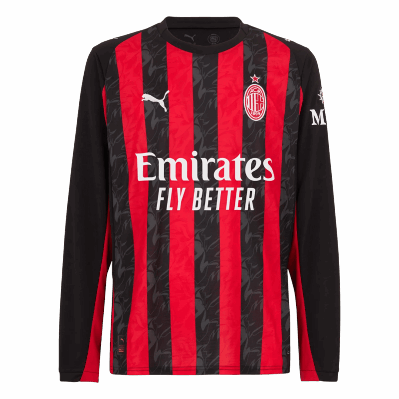618201_1 AC Milan Long Sleeve Home Soccer Jersey 2025/26