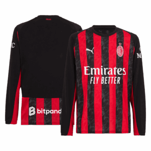 618201_3 AC Milan Long Sleeve Home Soccer Jersey 2025/26