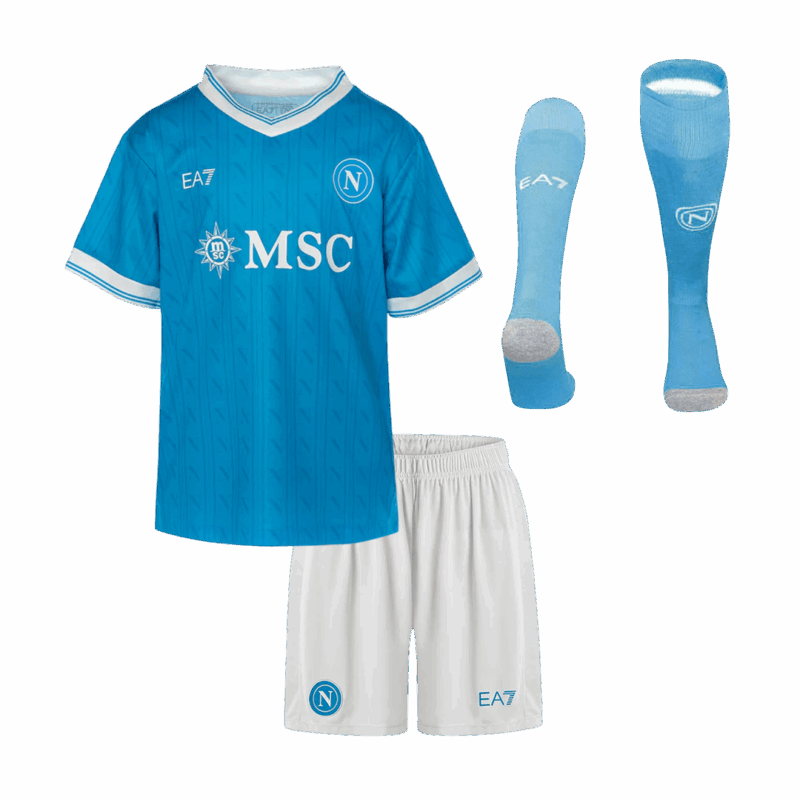 625857_1 Kid's Napoli Home Soccer Jersey Kit(Jersey+Shorts+Socks) 25/26 Blue