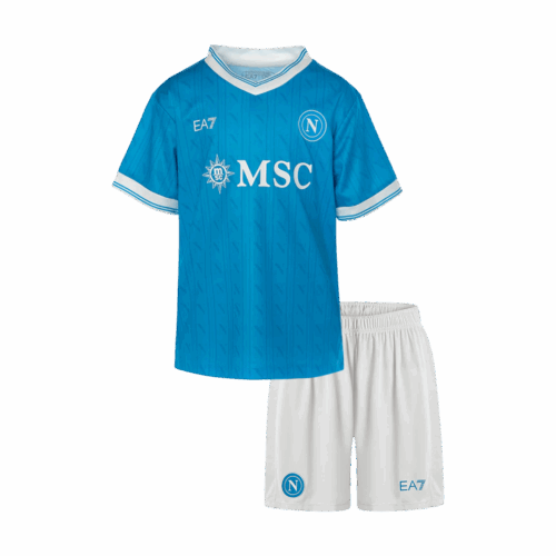 619876_1 Kid's Napoli Home Soccer Jersey Kit(Jersey+Shorts) 25/26 Blue