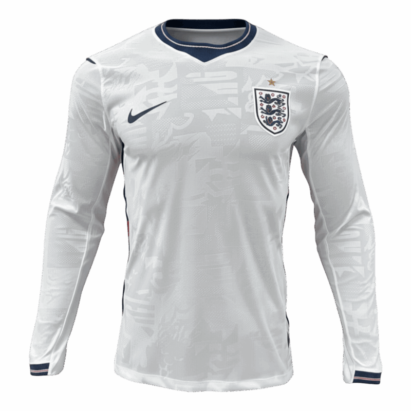 627450_1 England Long Sleeve Home Soccer Jersey 2026