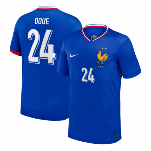 611669_1 DOUE #24 France Euro Home Soccer Jersey 2024 Blue