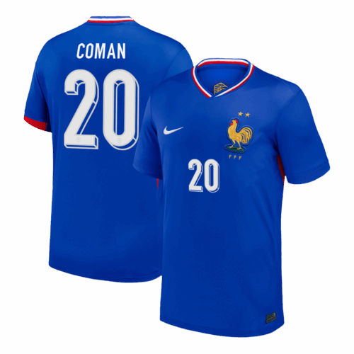 611713_1 COMAN #20 France Euro Home Soccer Jersey 2024 Blue