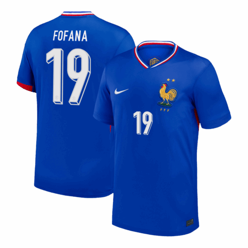 611801_1 FOFANA #19 France Euro Home Soccer Jersey 2024 Blue