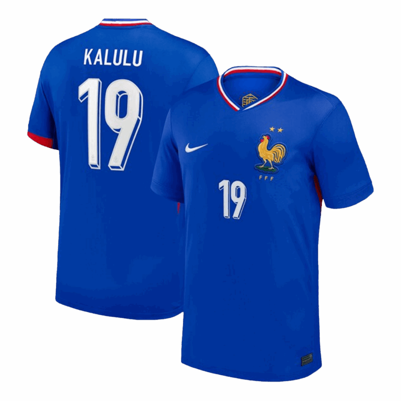 611823_1 KALULU #19 France Euro Home Soccer Jersey Blue
